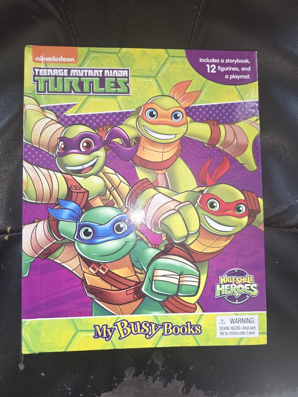 Tmnt Teenage Mutant Ninja Turtles My Busy Books W 10 Action Figures (2 Missing)